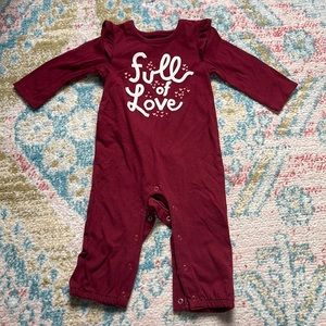 Baby Girls’ Full of Love Long Sleeve Romper